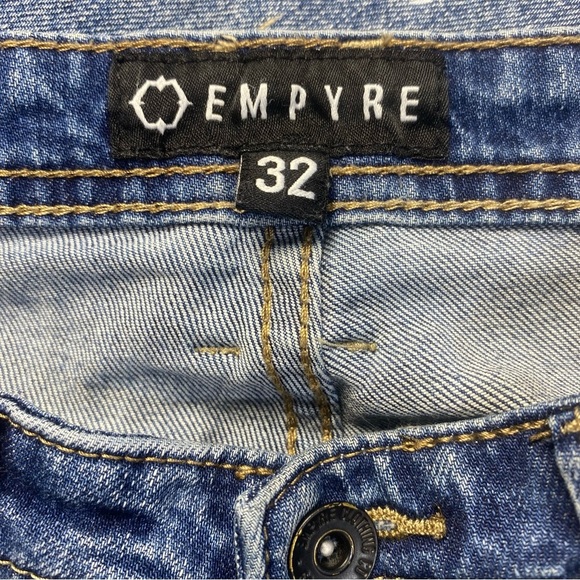 Empyre Men’s Distressed Skinny Jeans Size 32 Light Wash - Picture 6 of 12